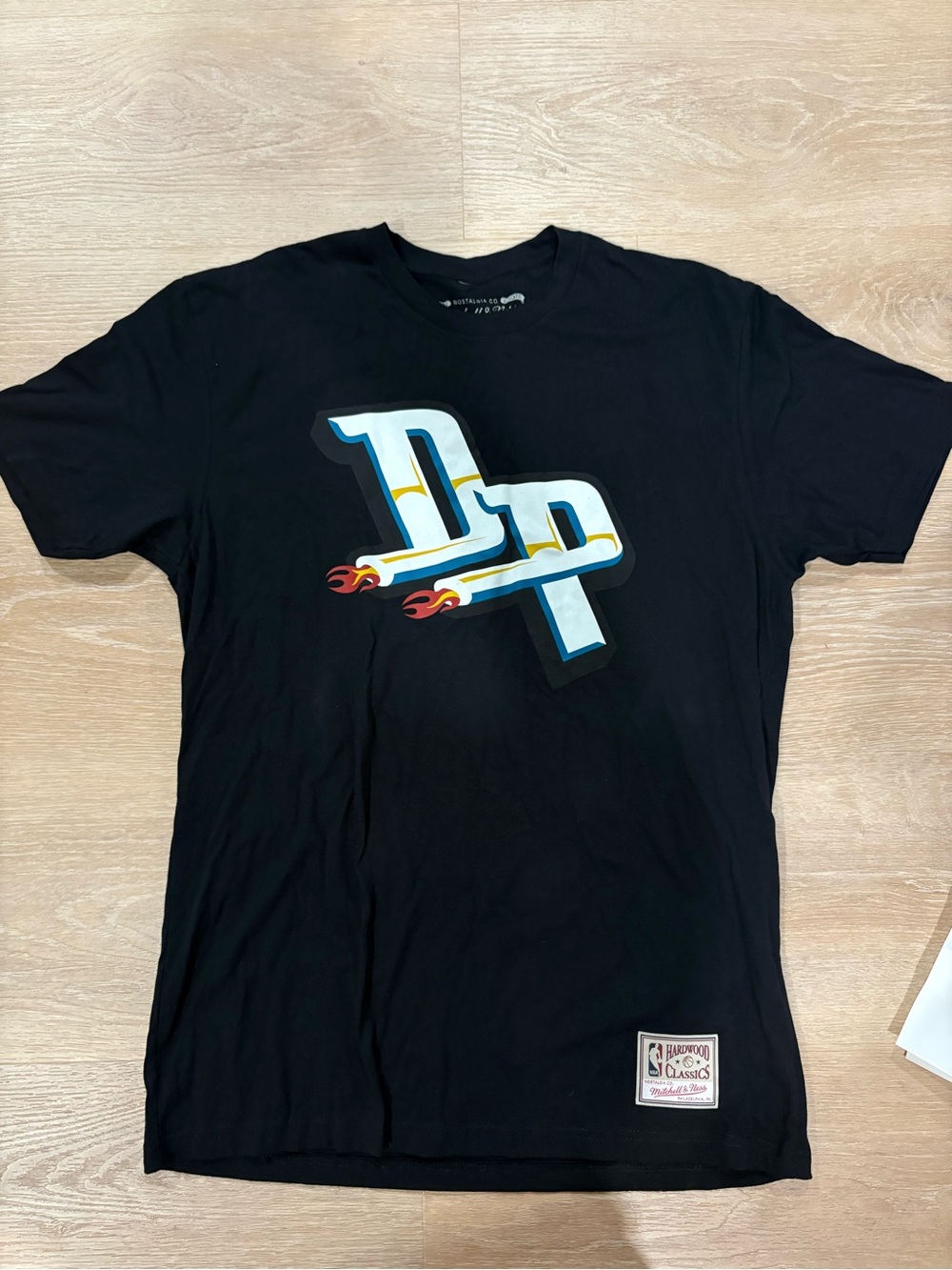 Mitchell & Ness Black Graphic 'DP' Logo Tee